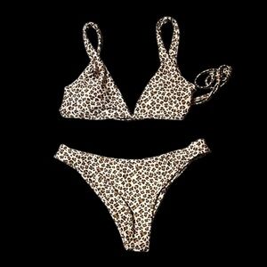 Leopard animal Print Bikini 2 piece padded top Set medium